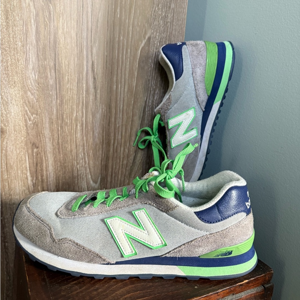 New Balance 515 Gray and Green Sneakers